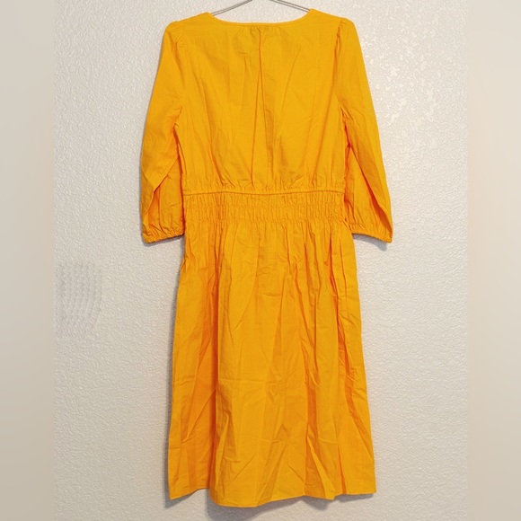 Talbots Smocked Poplin Midi Dress - Size 10 Petite - Picture 4 of 6